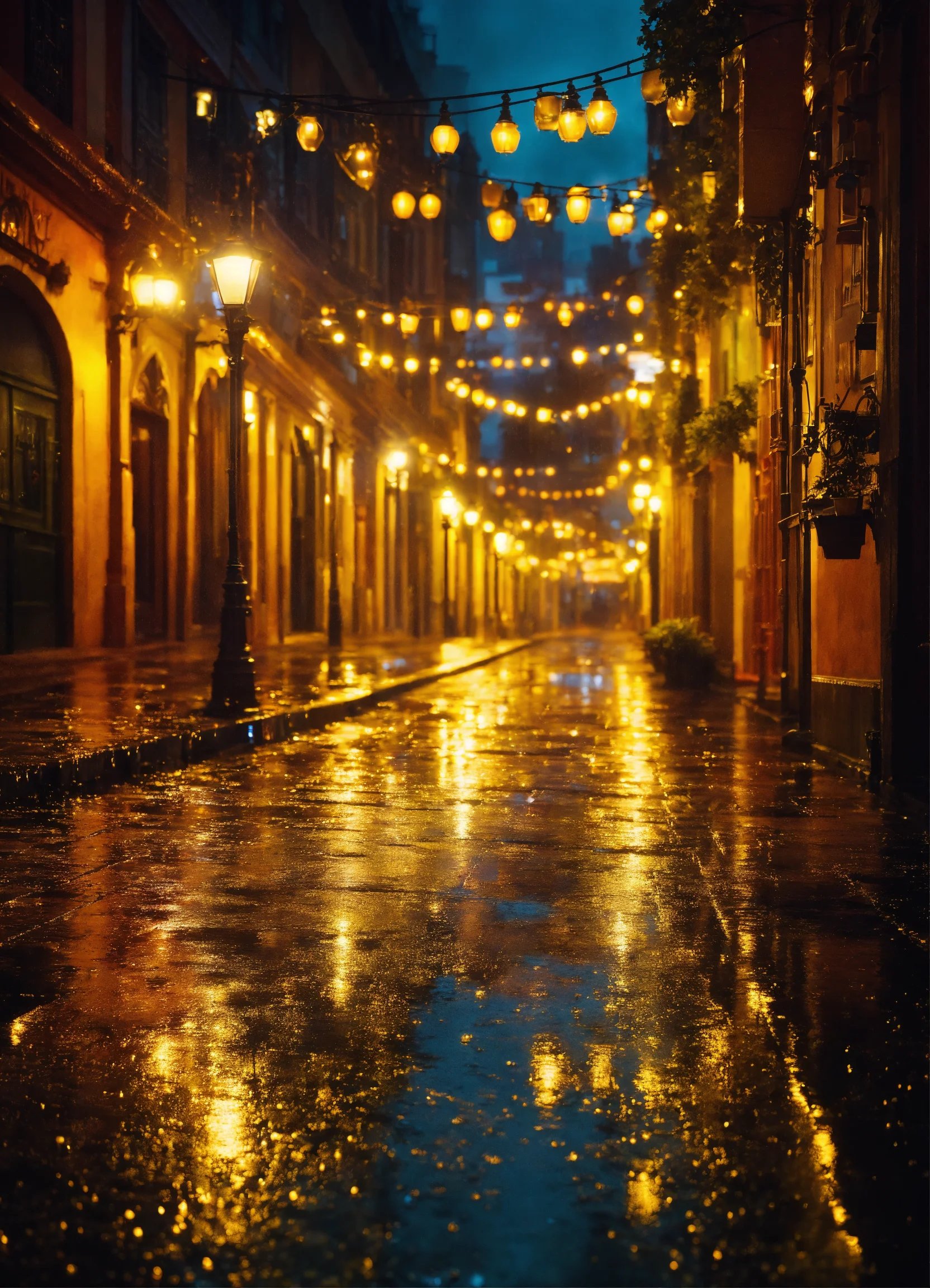 Rue sous la pluie