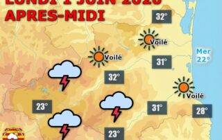 Météo du lundi 1er juin : le soleil brille sur les P.-O. ! Beau temps et chaleur sur la plaine avec 30 à 33°C attendus. Quelques averses possibles sur le Vallespir et en montagne l'après-midi. La nuit sera sereine.
