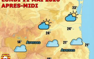Ce lundi 11 mai 2026, le soleil domine le matin sur les P.-O. Mais dès l'après-midi, les averses s'invitent, surtout sur le Fenouillèdes et les Albères.
