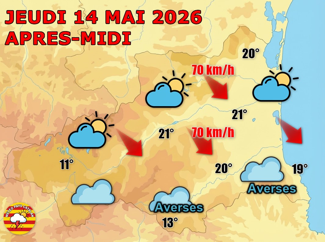⚠️ Ce jeudi, le département est coupé en deux : belles éclaircies au nord, pluies et ciel maussade au sud sur les Albères et la Côte Vermeille.