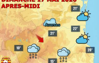 Ce dimanche 17 mai 2026, les nuages s’imposent sur les Pyrénées-Orientales, avec quelques éclaircies et un risque d’averses isolées, dans une ambiance douce l’après-midi.