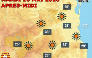 Météo du jour : plein soleil sur le Roussillon ! Mardi 26 mai 2026, un ciel parfaitement dégagé.