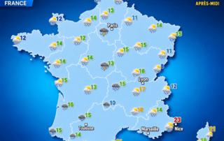 Ce jeudi 14 mai 2026, l'air glacial envahit le territoire. Les averses et les orages frappent le nord. Le sud-est conserve un ciel beaucoup plus clément. Les températures remonteront doucement ce week-end malgré de nouvelles pluies.