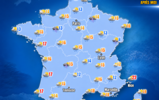 Ce vendredi 15 mai 2026, l'air polaire refroidit tout le territoire. Les averses et les nuages dominent largement.