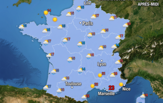 Ce dimanche 17 mai 2026, l'ouest subit de fortes averses parfois orageuses. L'est profite d'un temps beaucoup plus sec et lumineux.