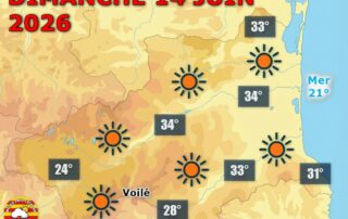 🌞 Météo du 14 juin 2026 : Grand soleil sur le Pays Catalan ! Chaleur estivale en plaine (32 à 34°C), quelques orages possibles sur les hauteurs pyrénéennes l'après-midi. Nuit étoilée en vue.