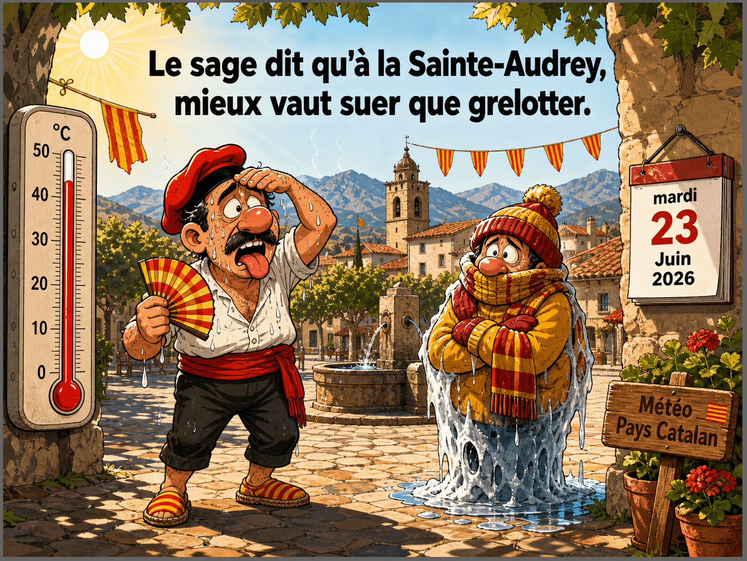 « Le sage dit qu'à la Sainte-Audrey, mieux vaut suer que grelotter. »