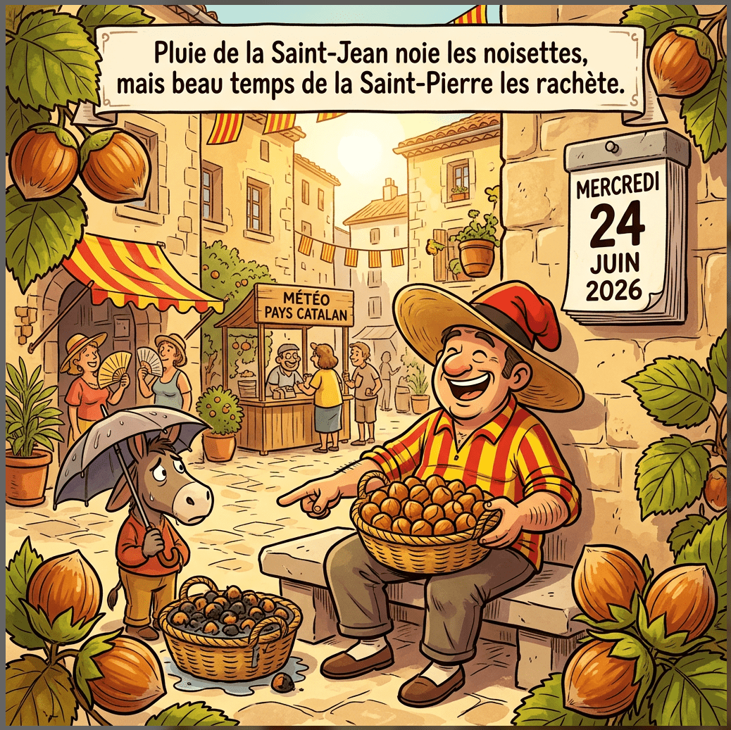 « Pluie de la Saint-Jean noie les noisettes, mais beau temps de la Saint-Pierre les rachète. »