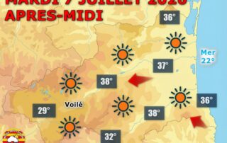 Météo du jour : Ce mardi 7 juillet 2026, le soleil écrase les P.-O. avec jusqu'à 38°C en plaine. Vent nul, mer belle. Le dicton de Saint-Raoul est on ne peut plus d'actualité.