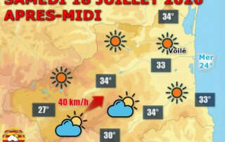 Météo du jour : Soleil dominant, averses en embuscade ! Grand soleil ce samedi 18 juillet 2026 sur les Pyrénées-Orientales. L'après-midi, quelques averses possibles sur le Vallespir et des rafales en Cerdagne. Chaleur toujours au menu, jusqu'à 34°C.
