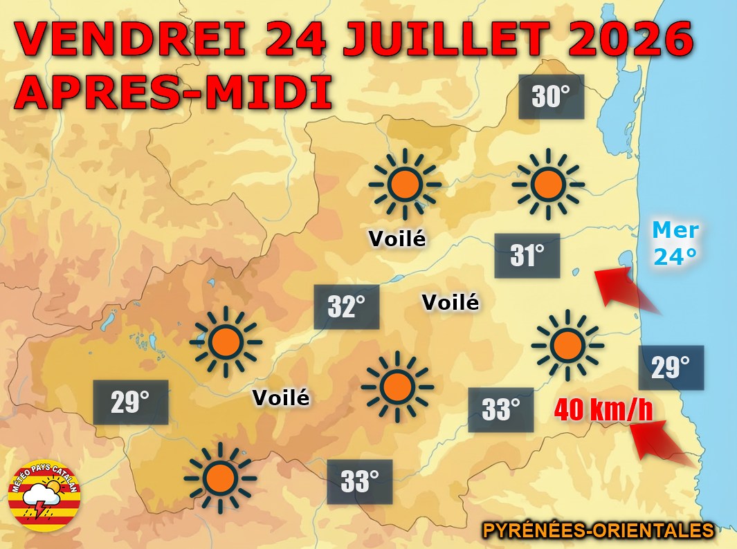 Vendredi 24 juillet : chaleur et orage localisé !