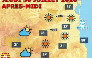 Jeudi 30 juillet, le soleil domine largement sur les Pyrénées-Orientales avec une chaleur marquée, jusqu’à 35°C dans le Vallespir.