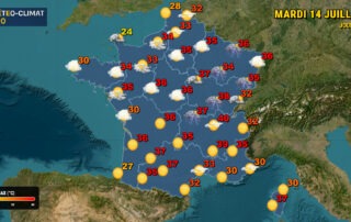 Découvrez les prévisions météo du 14 juillet : canicule persistante avec des pointes à 39°C