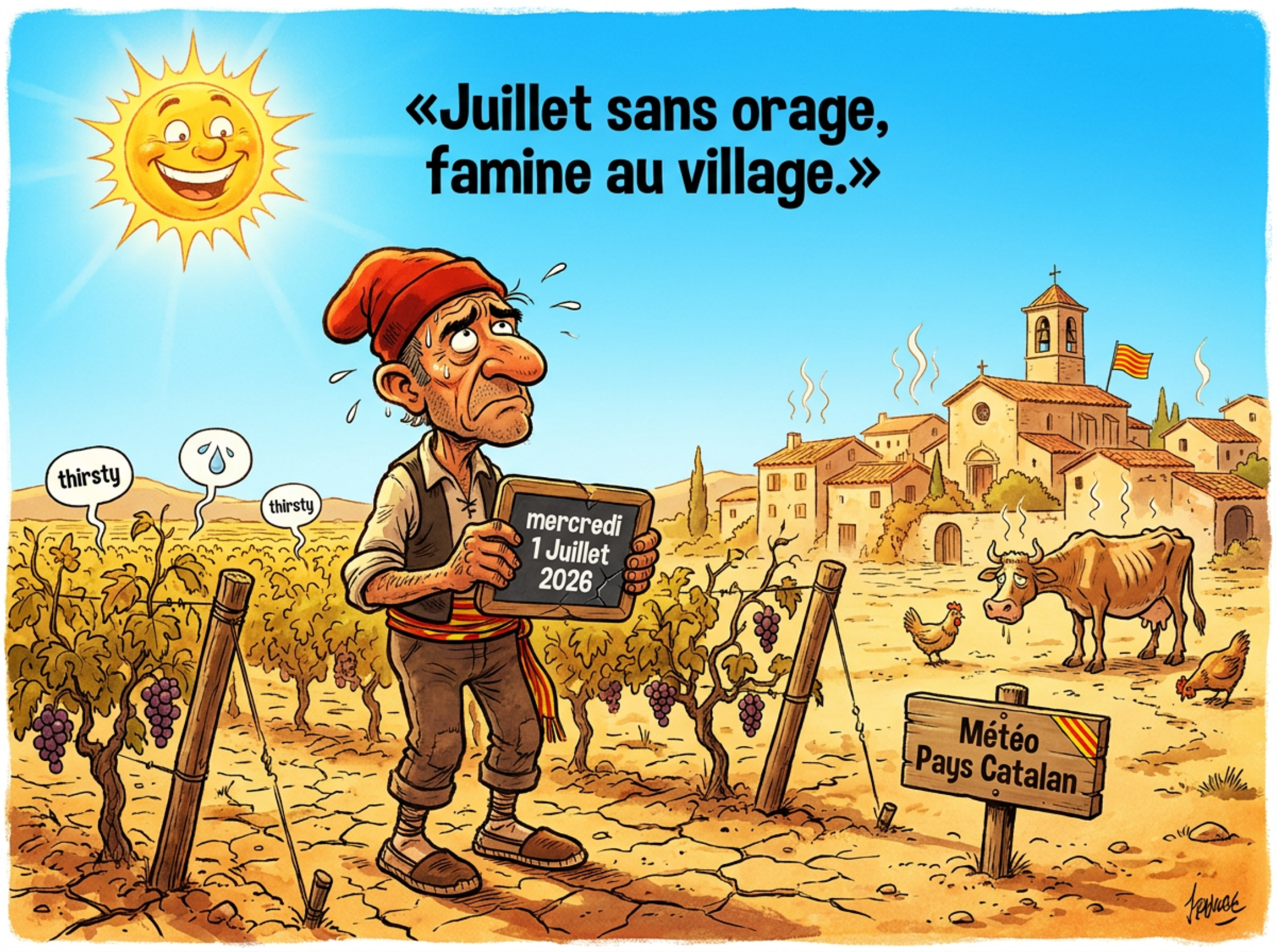 Juillet sans orage, famine au village.