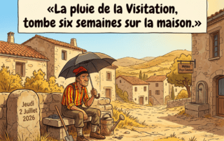 La pluie de la Visitation, tombe six semaines sur la maison.