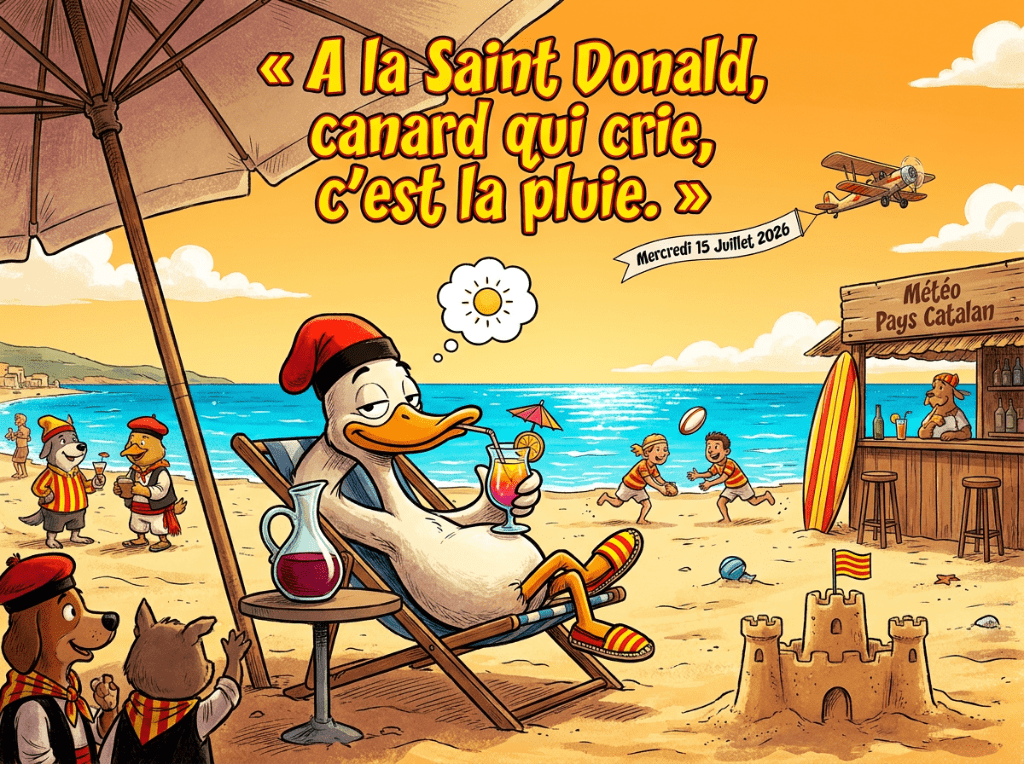 « A la Saint Donald, canard qui crie, c'est la pluie. »