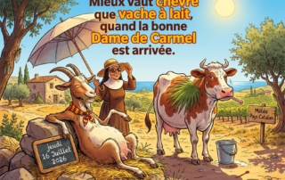 « Mieux vaut chèvre que vache à lait, quand la bonne Dame de Carmel est arrivée. »