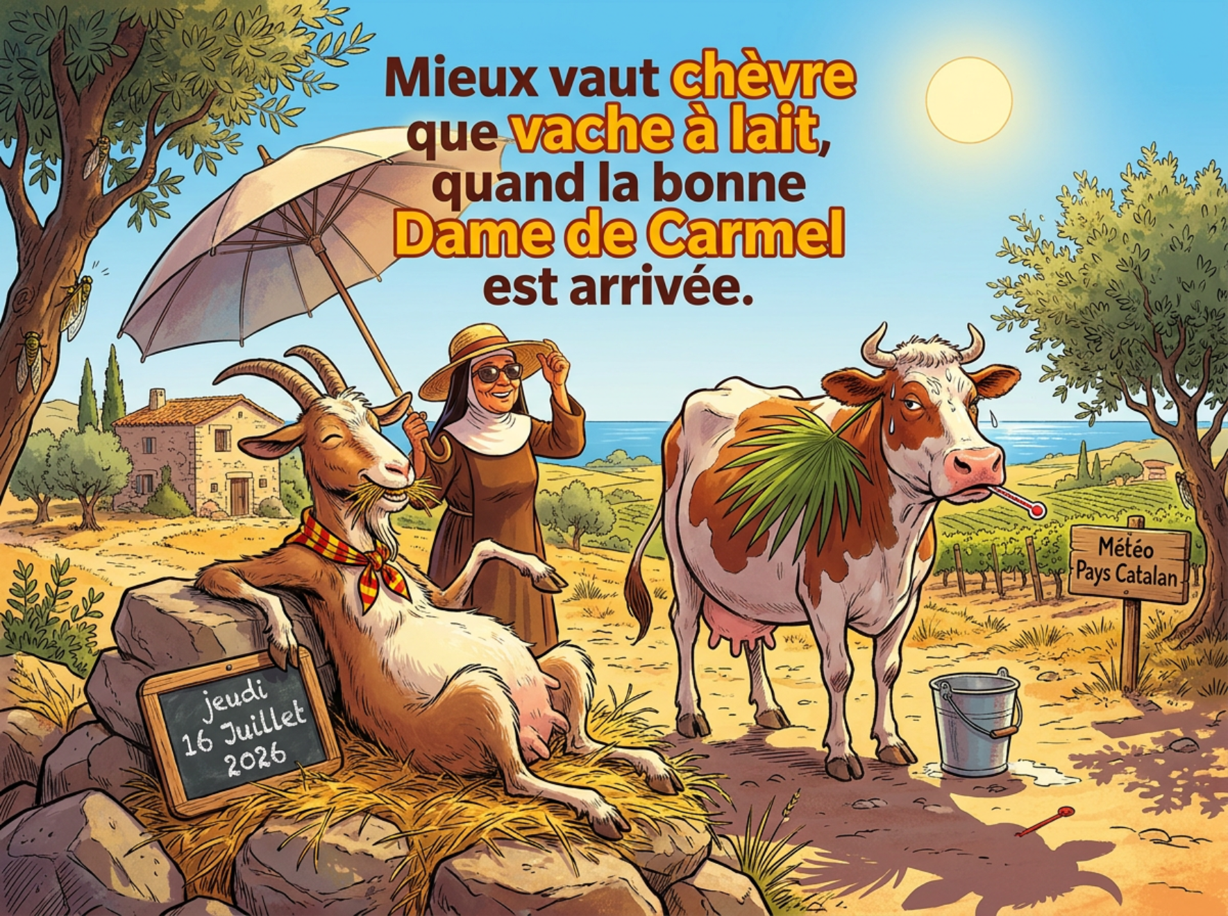 « Mieux vaut chèvre que vache à lait, quand la bonne Dame de Carmel est arrivée. »
