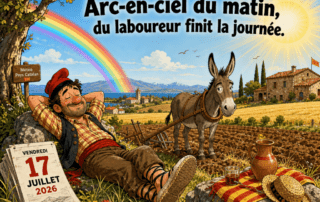 « Arc-en-ciel du matin, du laboureur finit la journée. »