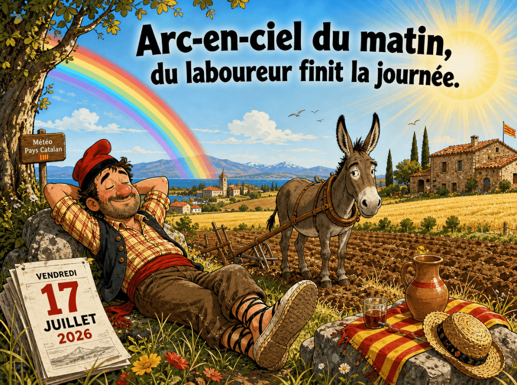 « Arc-en-ciel du matin, du laboureur finit la journée. »
