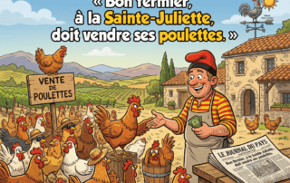 « Bon fermier, à la Sainte-Juliette, doit vendre ses poulettes. »