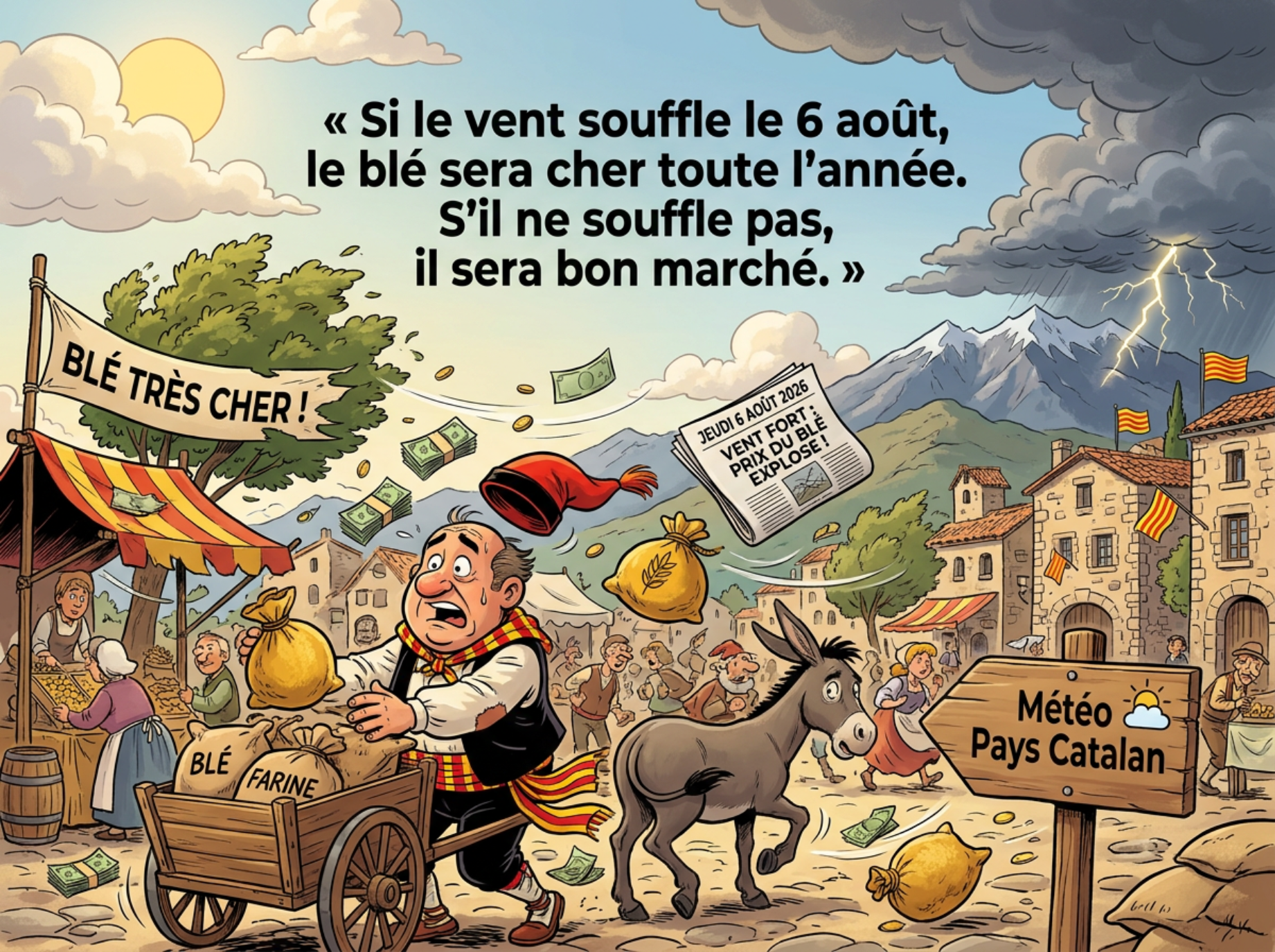 « Si le vent souffle le 6 août, le blé sera cher toute l'année. S'il ne souffle pas, il sera bon marché. »