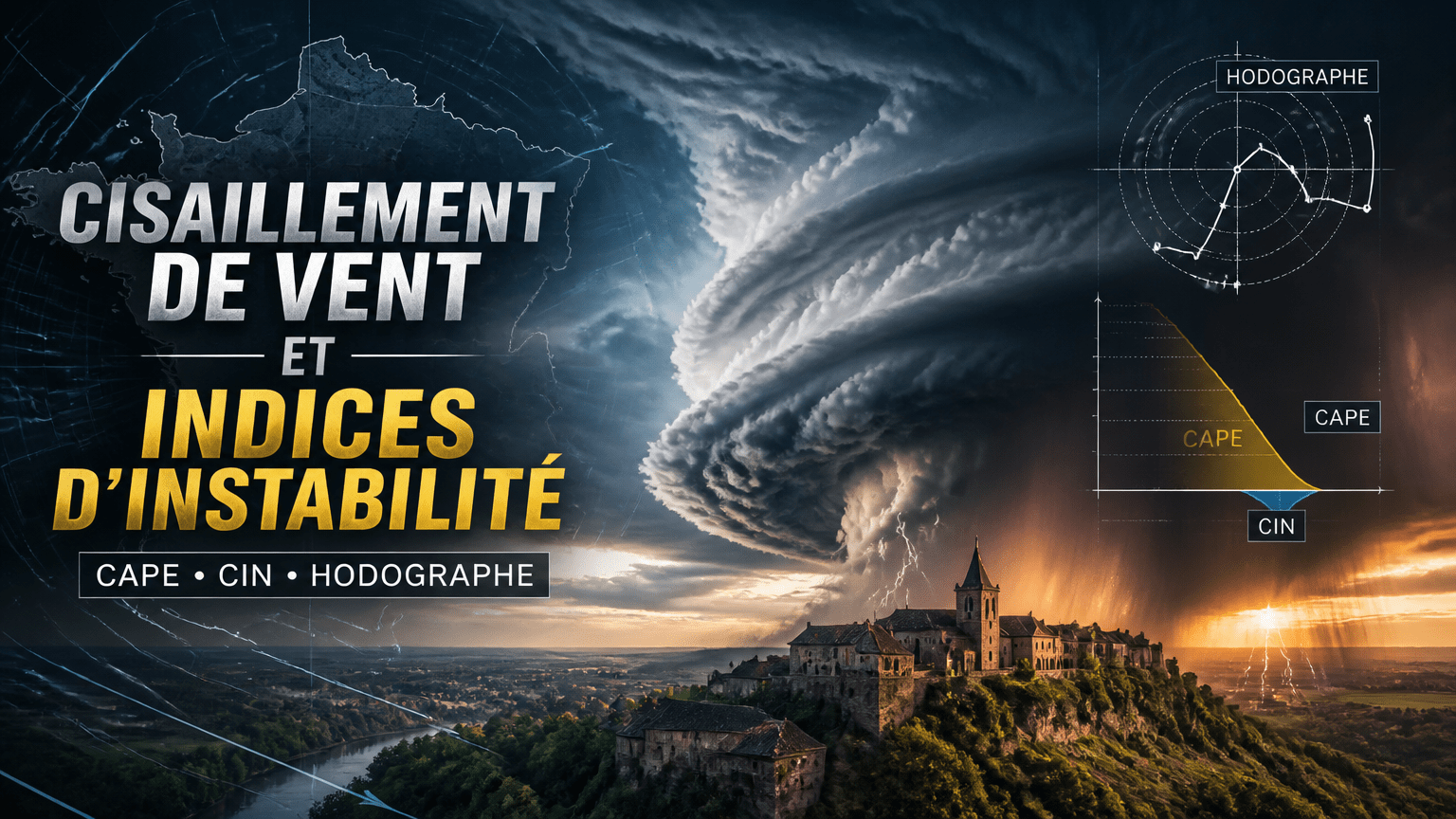 Cisaillement de vent et indices d’instabilité (CAPE, CIN, hodographe)