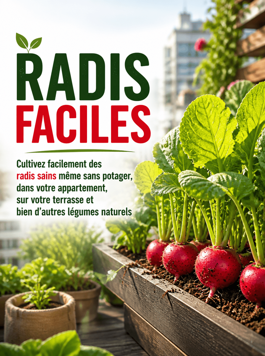Radis faciles Faites facilement pousser des radis sains même sans potager, dans votre appartement, sur votre terrasse et bien d'autres légumes naturels.