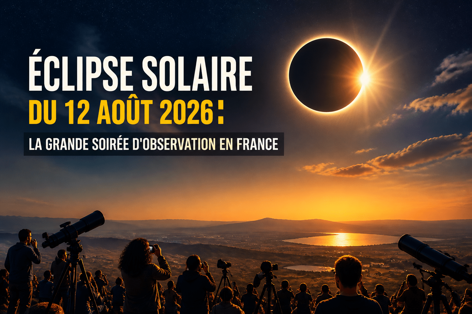 Éclipse solaire du 12 août 2026 : la grande soirée d'observation en France