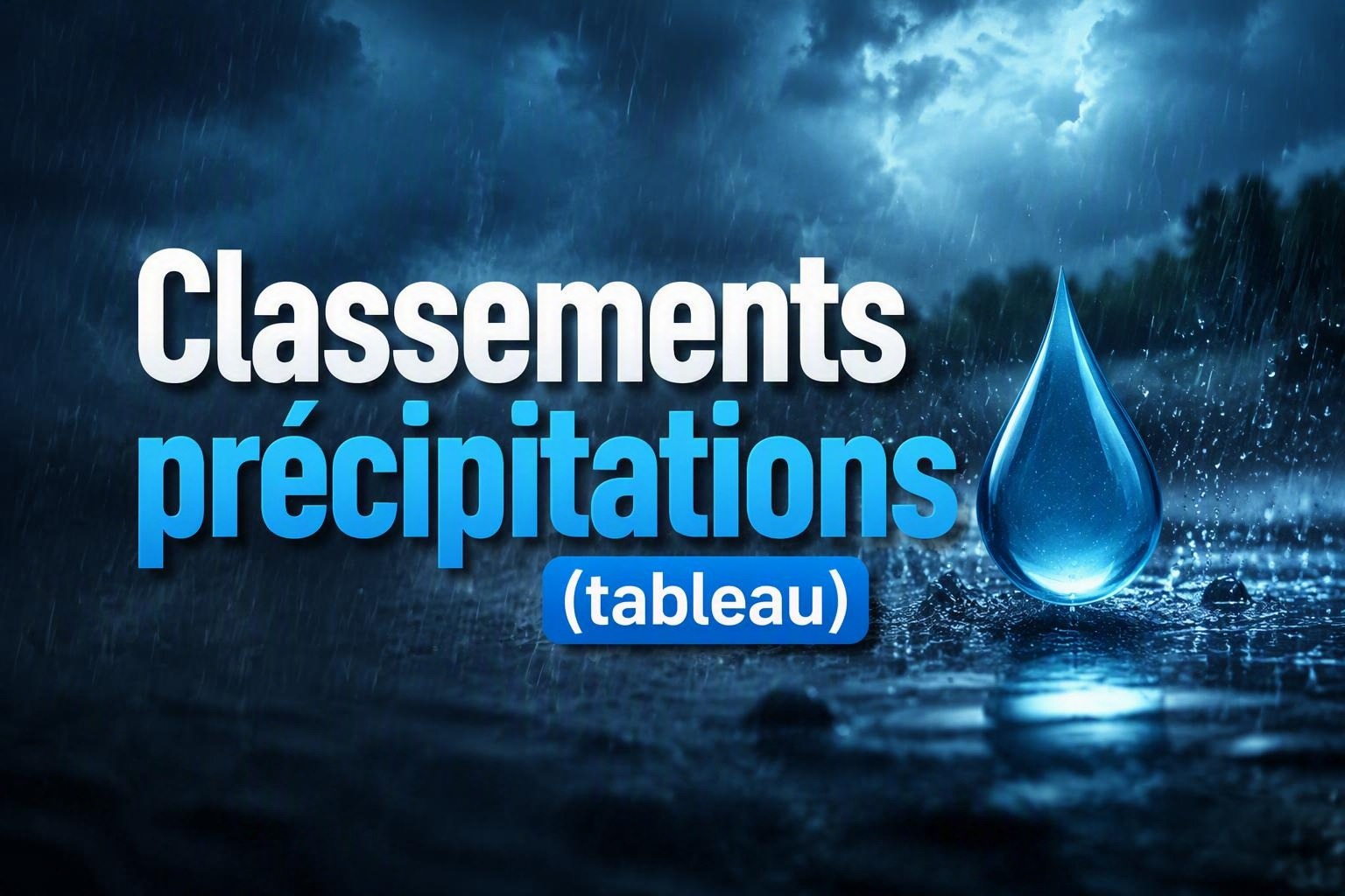 Classements précipitations (tableau)