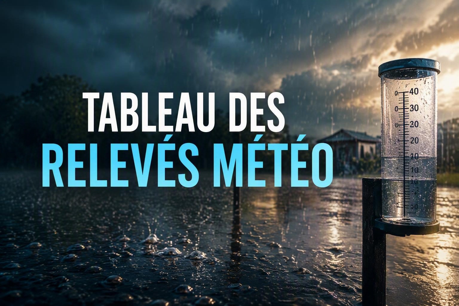 Tableau des relevés météo