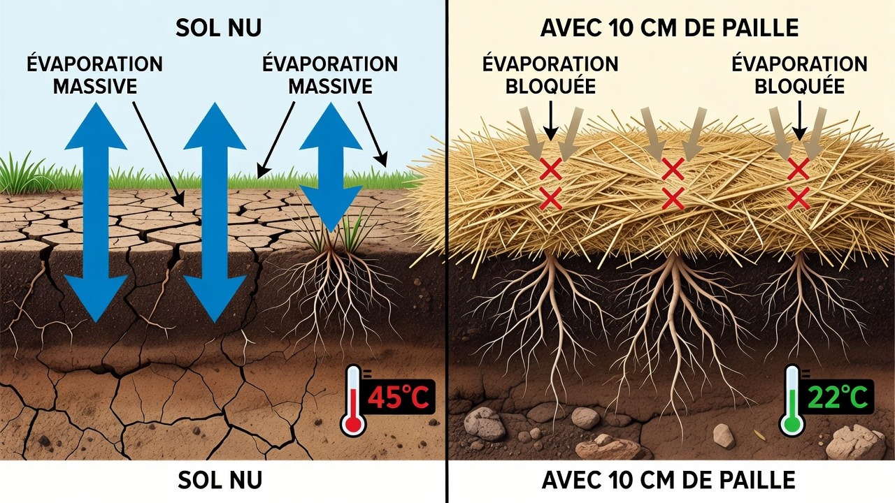 Le paillage : le bouclier thermique du sol