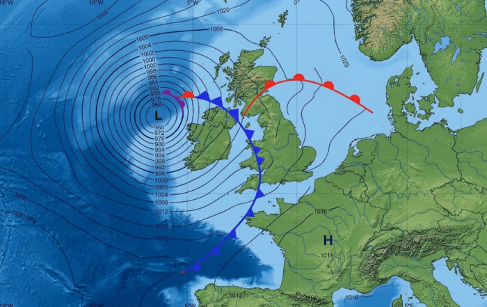 Tempête carte iso