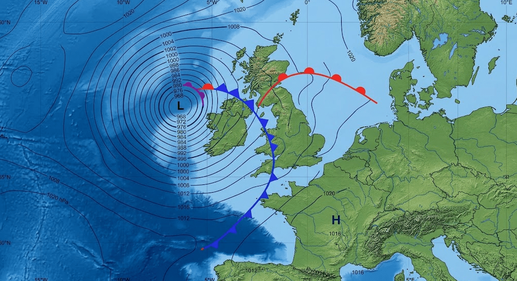 Tempête carte iso