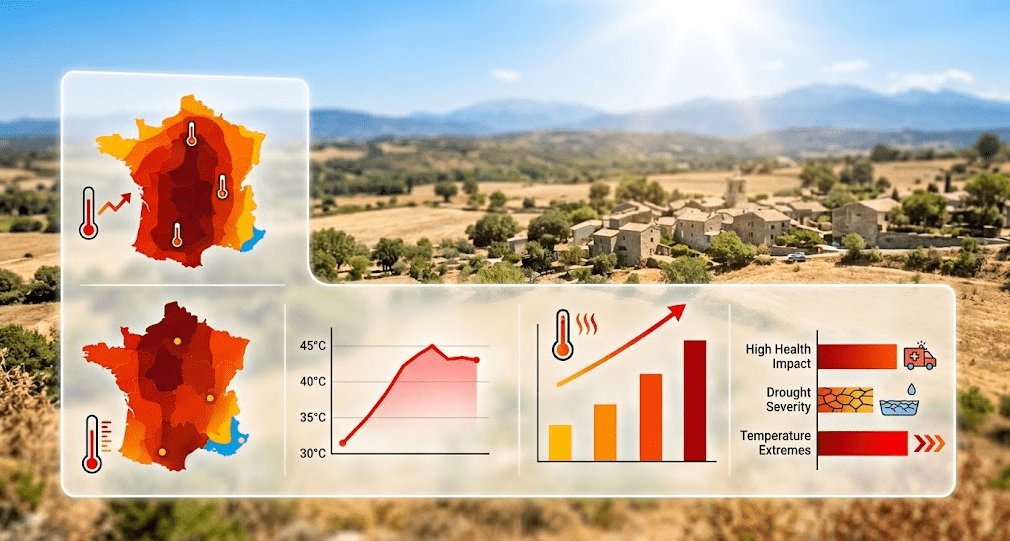 Été 2026, record chaleur France, canicule 2026, température 24 °C, Météo-France, changement climatique