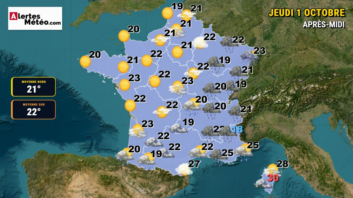 Météo 1er octobre 2026 : pluies à l'est, crues dans l'Hérault