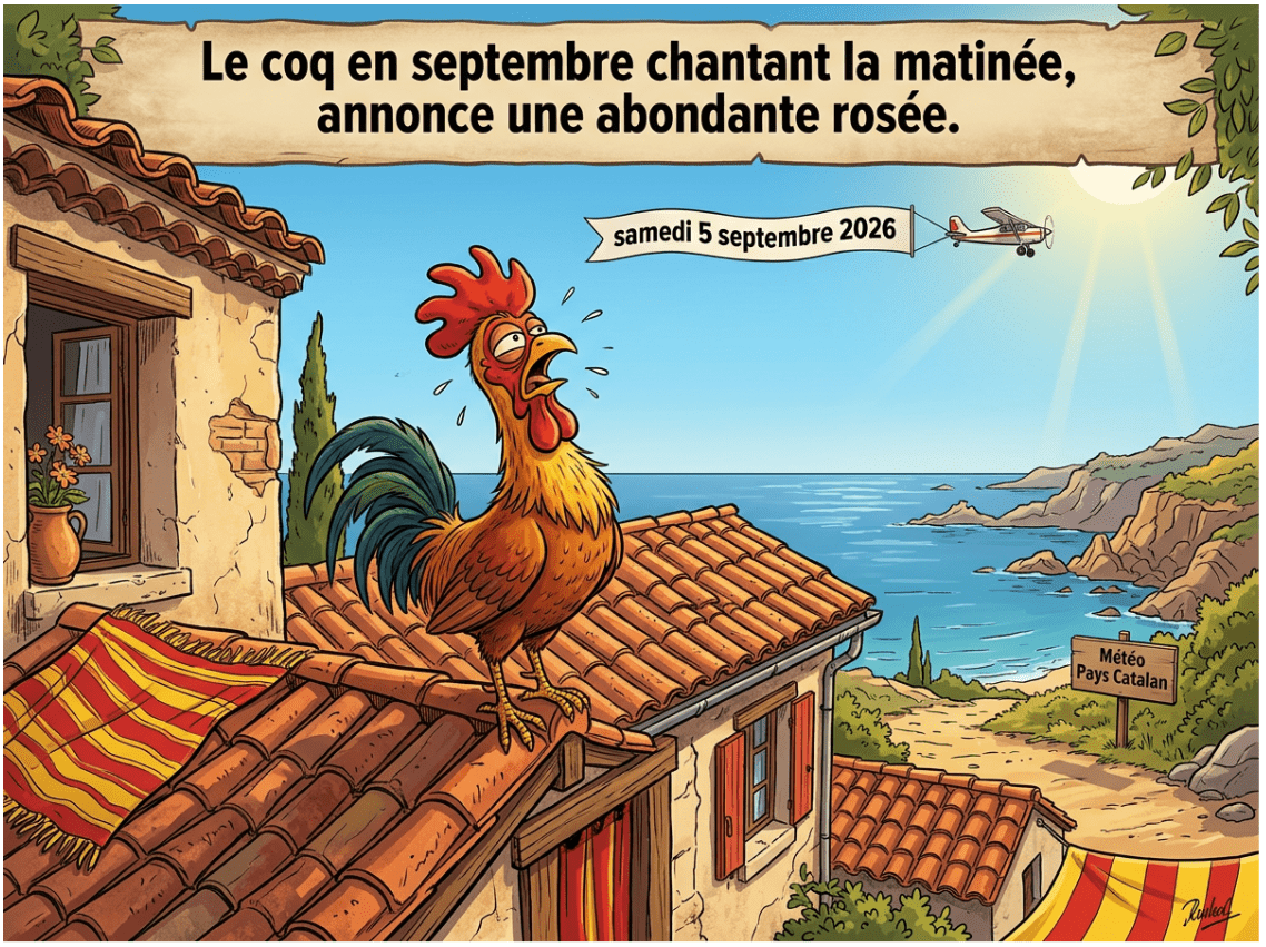 "Le coq en septembre chantant la matinée, annonce une abondante rosée."
