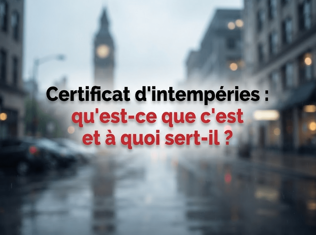 Certificat d’intempéries : qu’est-ce que c’est et à quoi sert-il ?