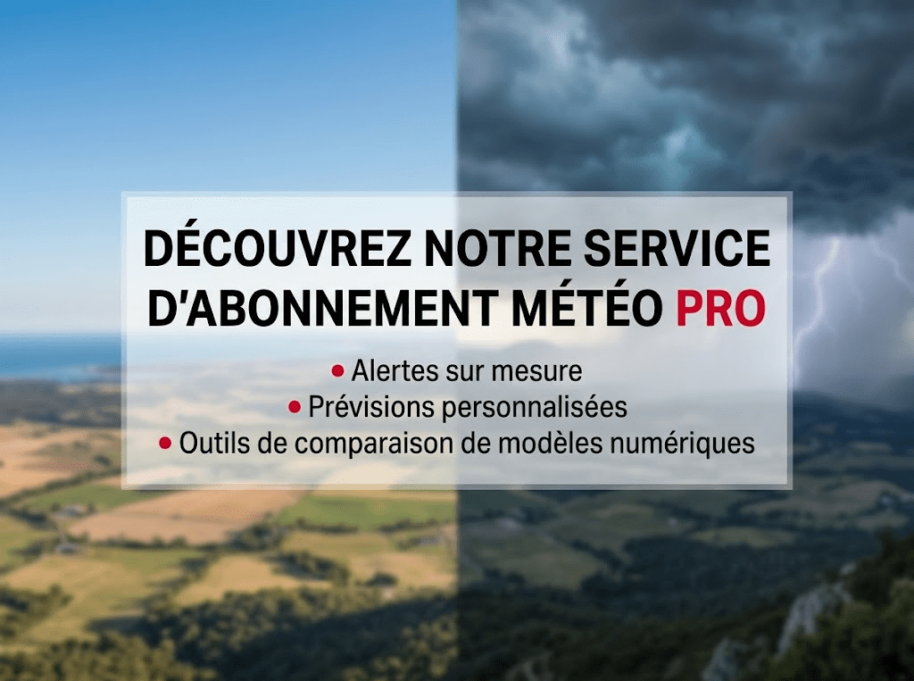 Découvrez notre service d'abonnement météo premium : recevez des alertes sur mesure, des prévisions personnalisées et accédez à nos outils de comparaison de modèles numériques.