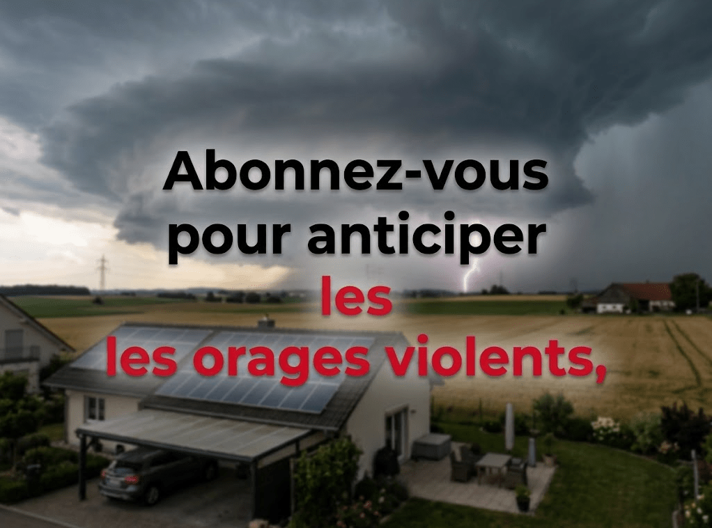 Abonnez-vous pour anticiper les orages violents, la grêle et la foudre. Recevez des alertes personnalisées pour protéger vos biens et sécuriser vos activités.
