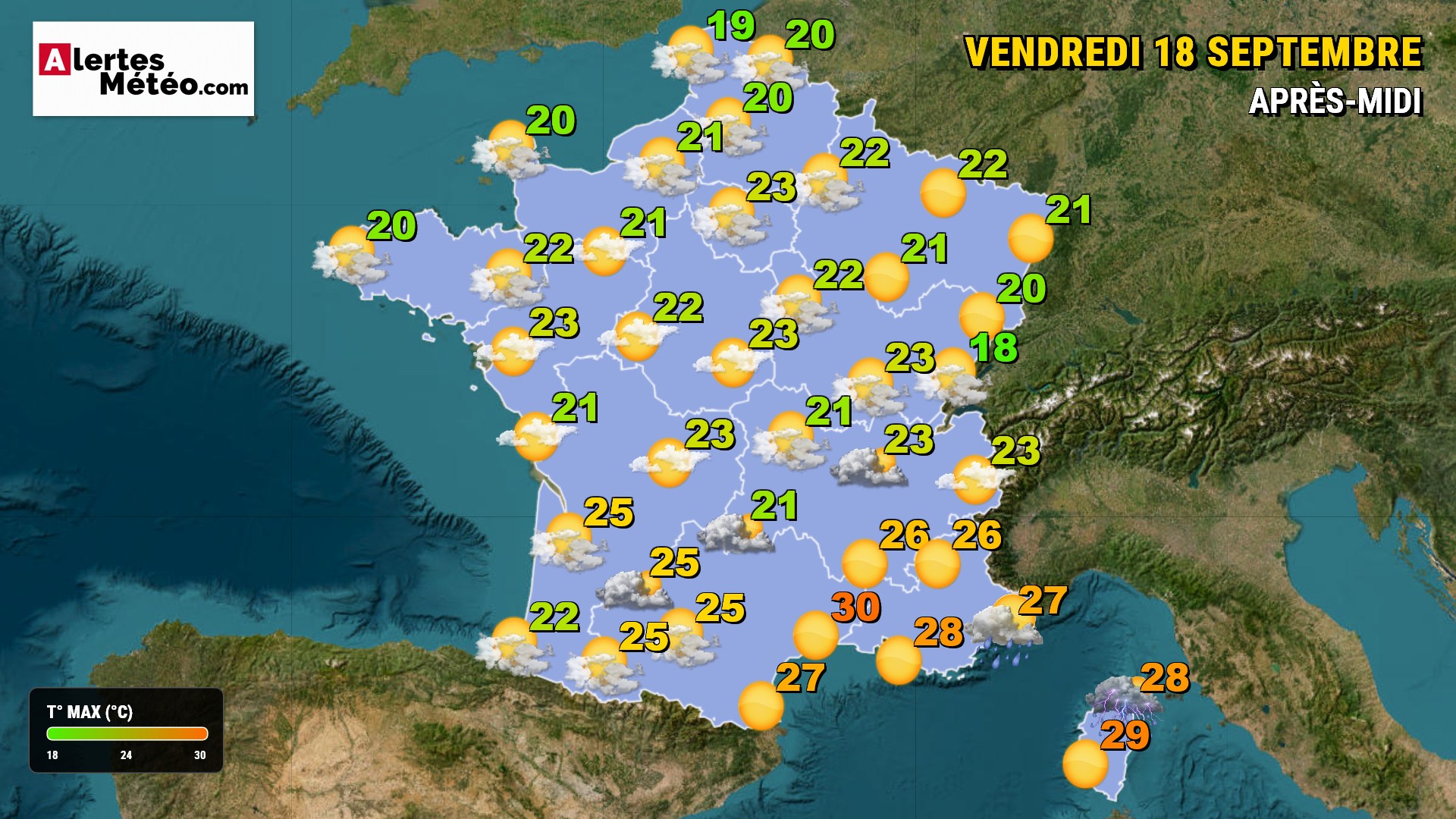 Météo du 18 septembre : soleil au sud, vent en hausse