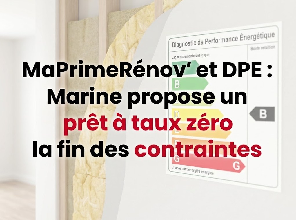 MaPrimeRénov' et DPE : Marine Le Pen propose un prêt à taux zéro et la fin des contraintes