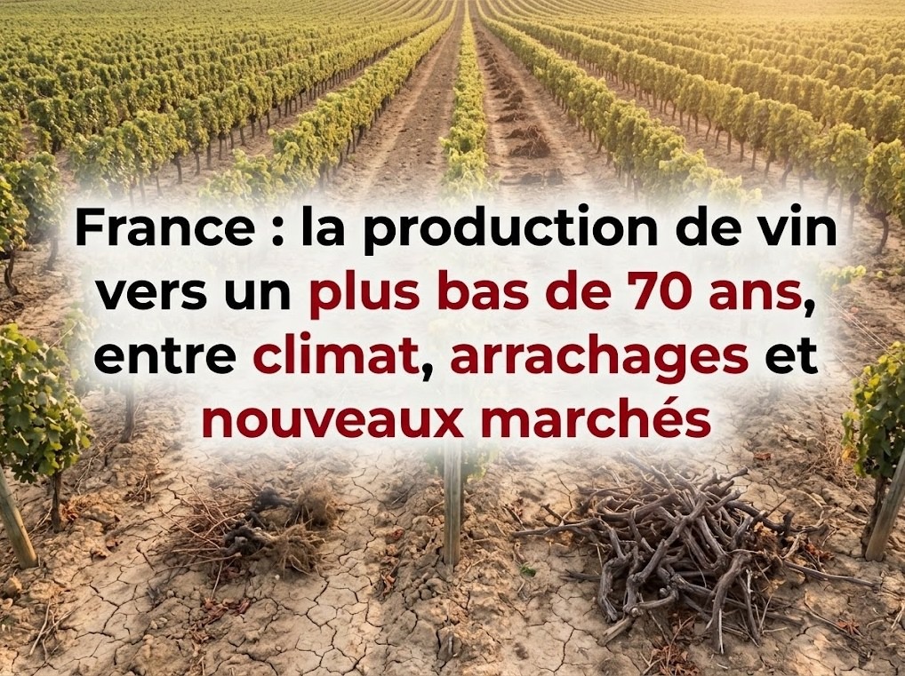 France : la production de vin vers un plus bas de 70 ans, entre climat, arrachages et nouveaux marchés