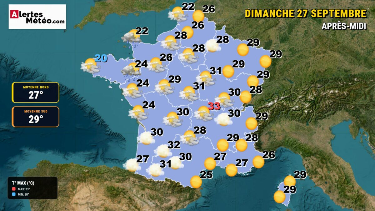 Météo du 27 septembre 2026 : chaleur estivale et autan