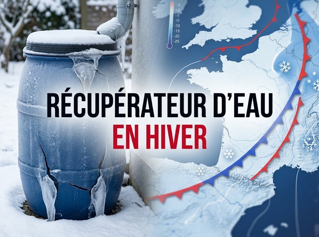 Récupérateur d'eau en hiver