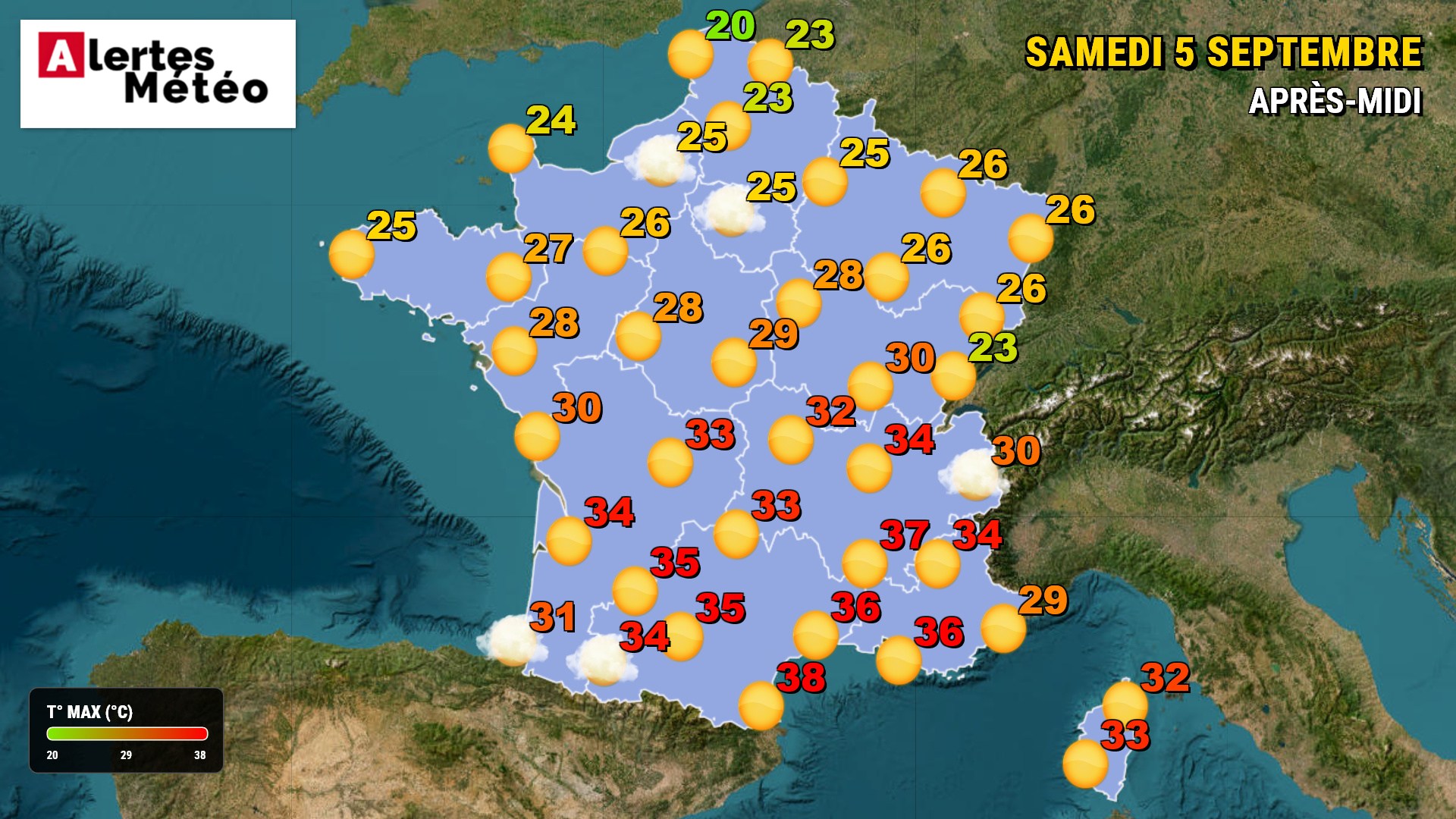 Chaleur exceptionnelle au sud, vigilance canicule et fraîcheur attendue lundi : la météo du jour.