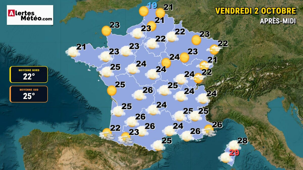 Météo du 2 octobre : soleil, douceur et orages sur le relief
