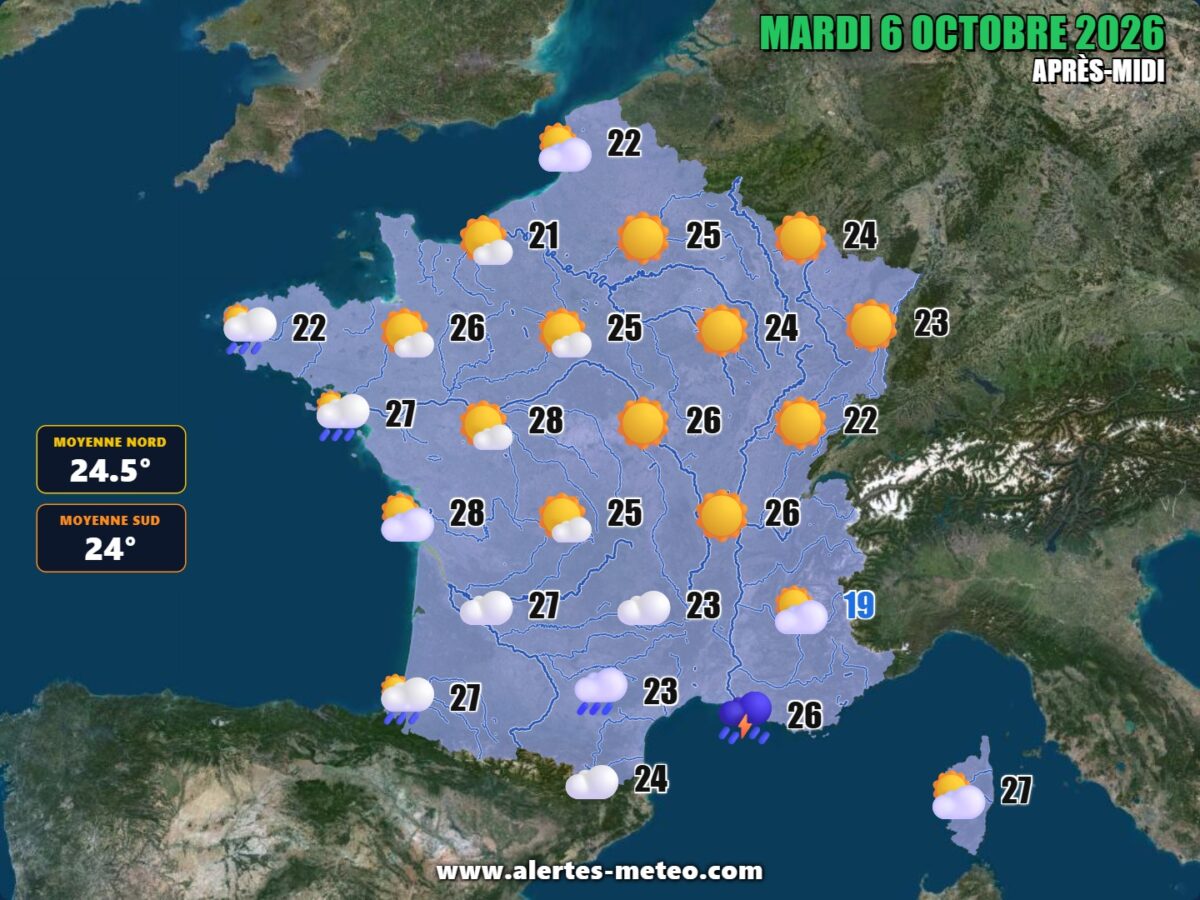 Météo 6 octobre 2026 : dernier jour d'été avant les orages